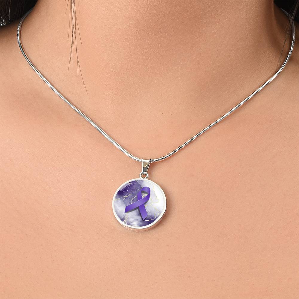 Purple & Silver Epilepsy Awareness Necklace - Jewelry - Epileptic Al’s Shop