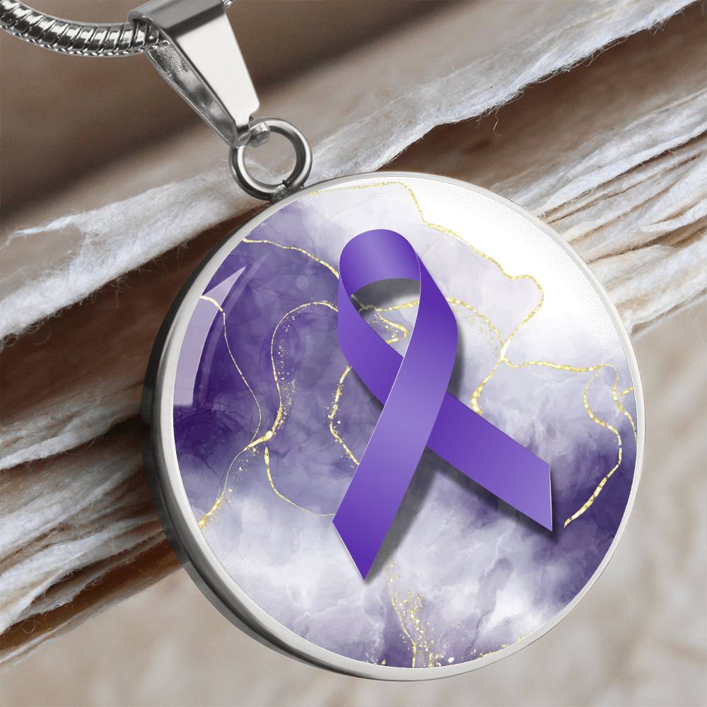 Purple & Silver Epilepsy Awareness Necklace - Jewelry - Epileptic Al’s Shop