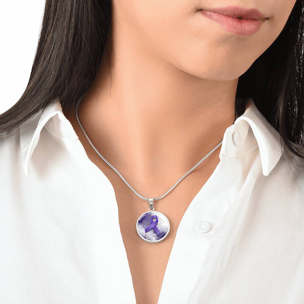 Purple & Silver Epilepsy Awareness Necklace - Jewelry - Epileptic Al’s Shop