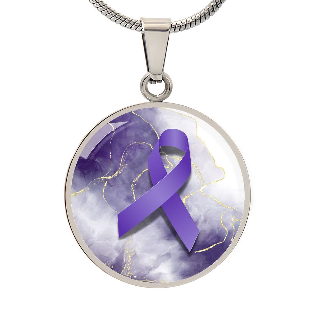 Purple & Silver Epilepsy Awareness Necklace - Jewelry - Epileptic Al’s Shop