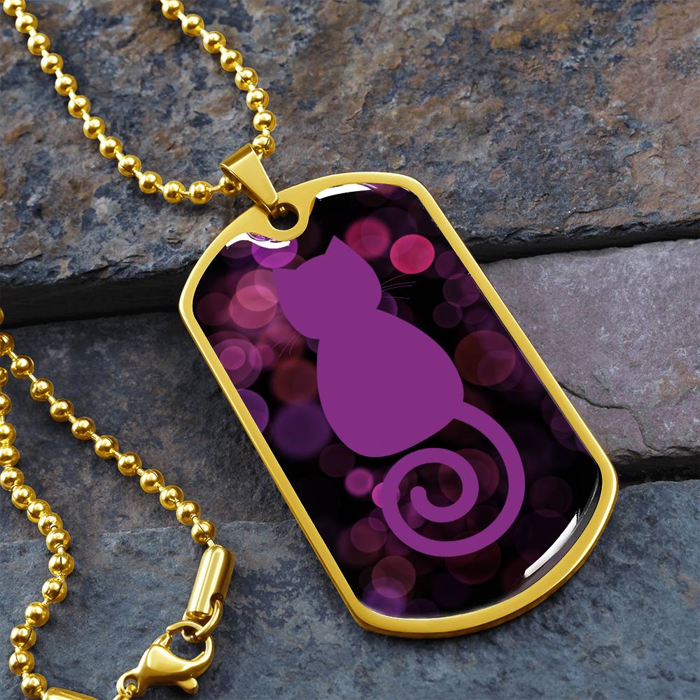 Purple Swirl Kitty Necklace - Jewelry - Epileptic Al’s Shop