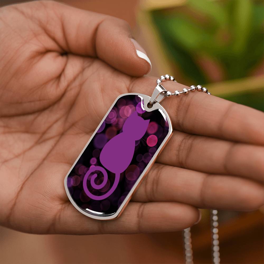 Purple Swirl Kitty Necklace - Jewelry - Epileptic Al’s Shop