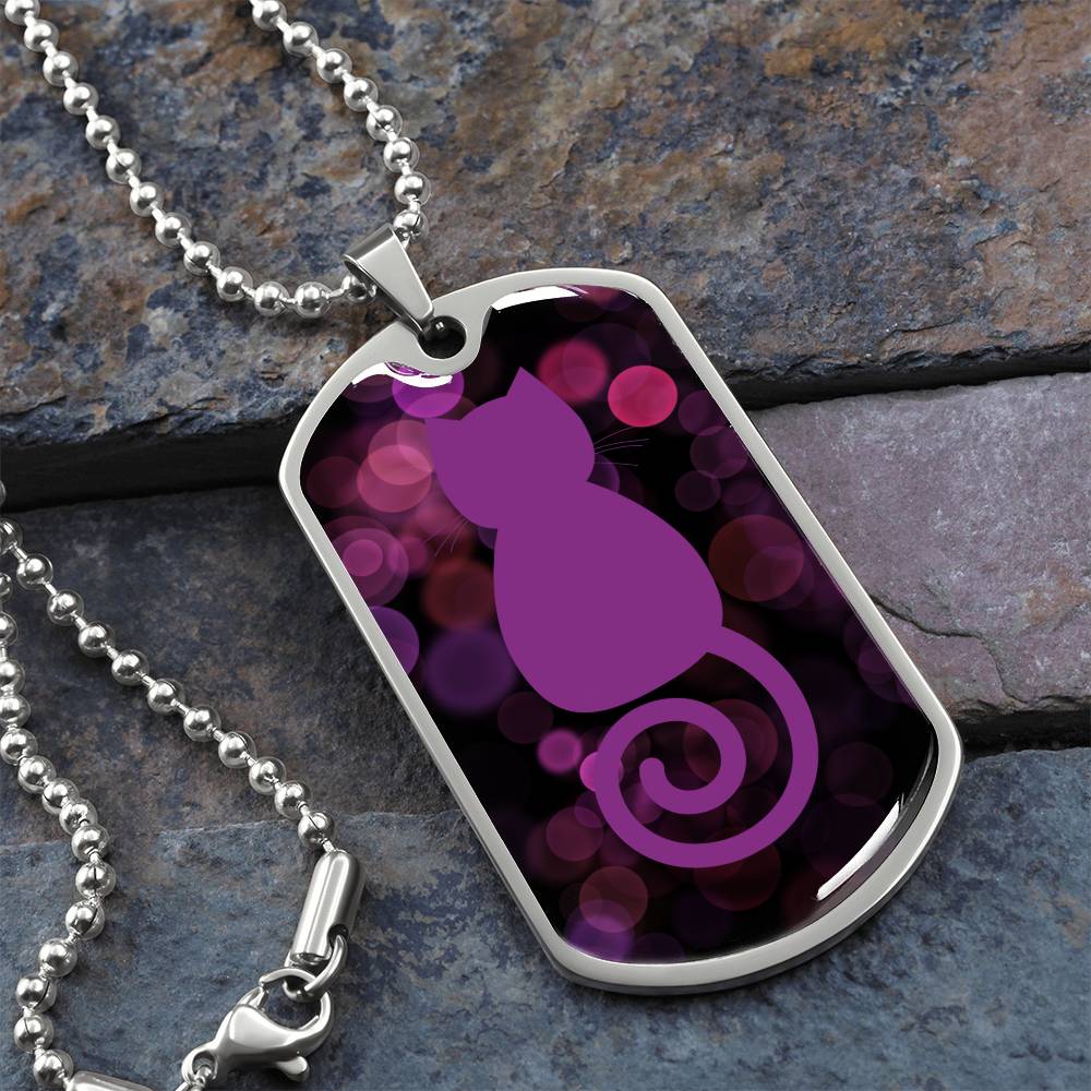 Purple Swirl Kitty Necklace - Jewelry - Epileptic Al’s Shop