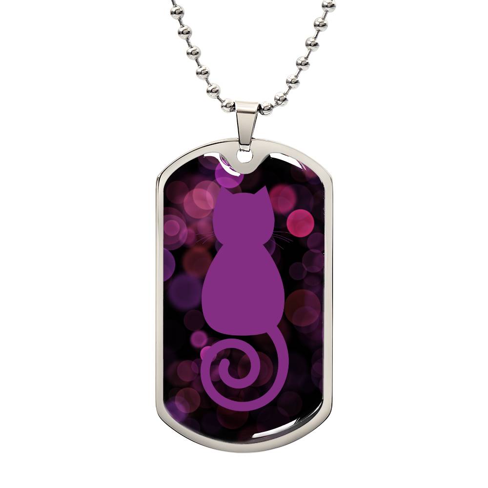 Purple Swirl Kitty Necklace - Jewelry - Epileptic Al’s Shop