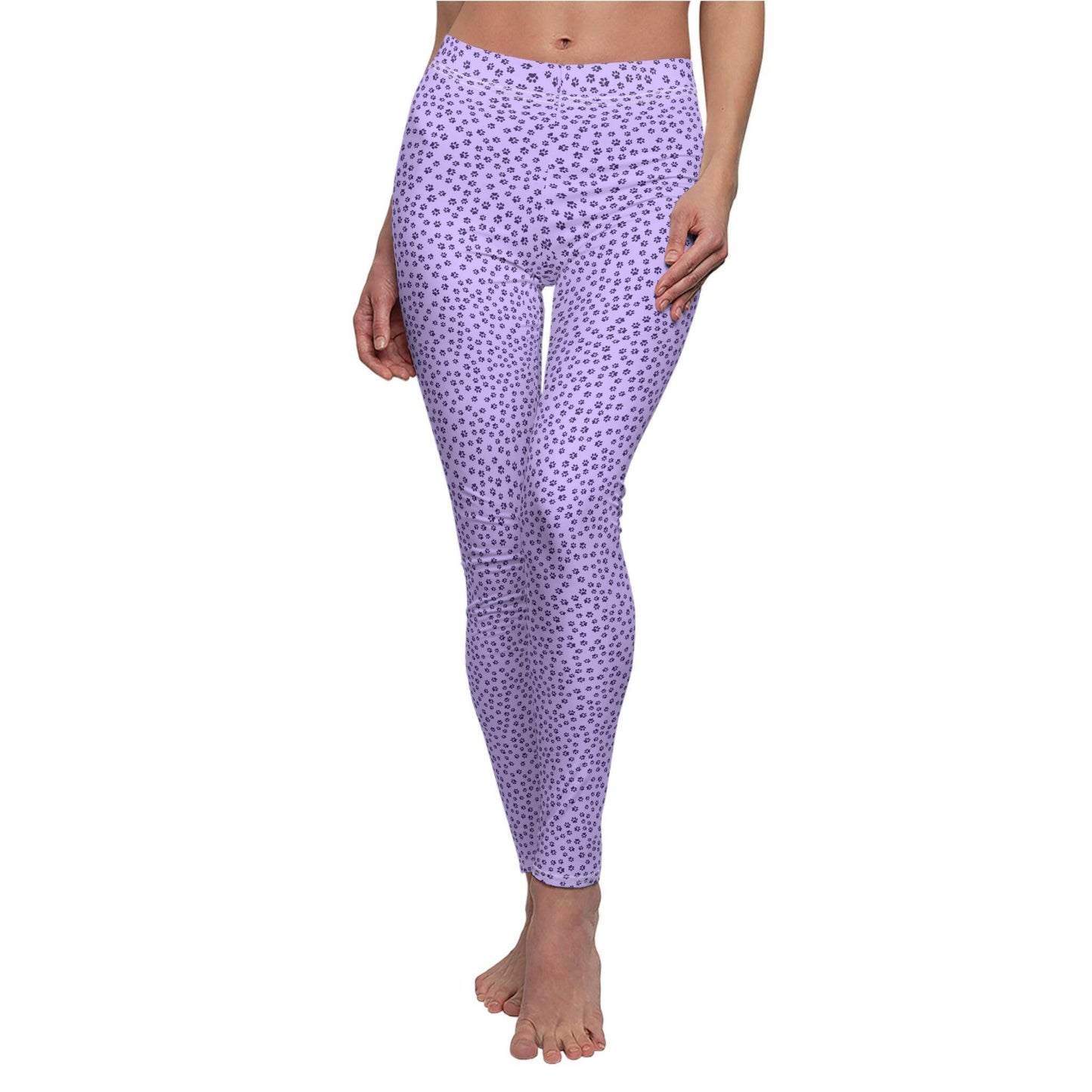 Purple Tiny Paws Women's Cut & Sew Casual Leggings - All Over Prints - Epileptic Al’s Shop