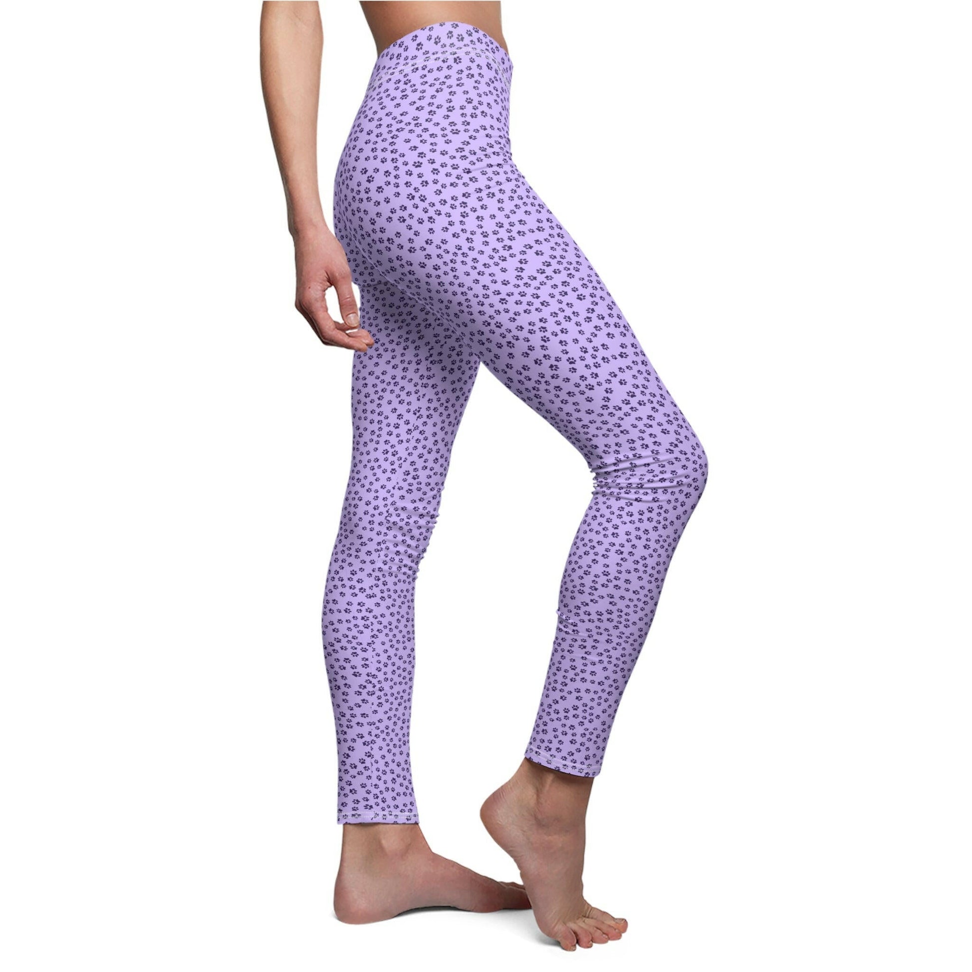 Purple Tiny Paws Women's Cut & Sew Casual Leggings - All Over Prints - Epileptic Al’s Shop