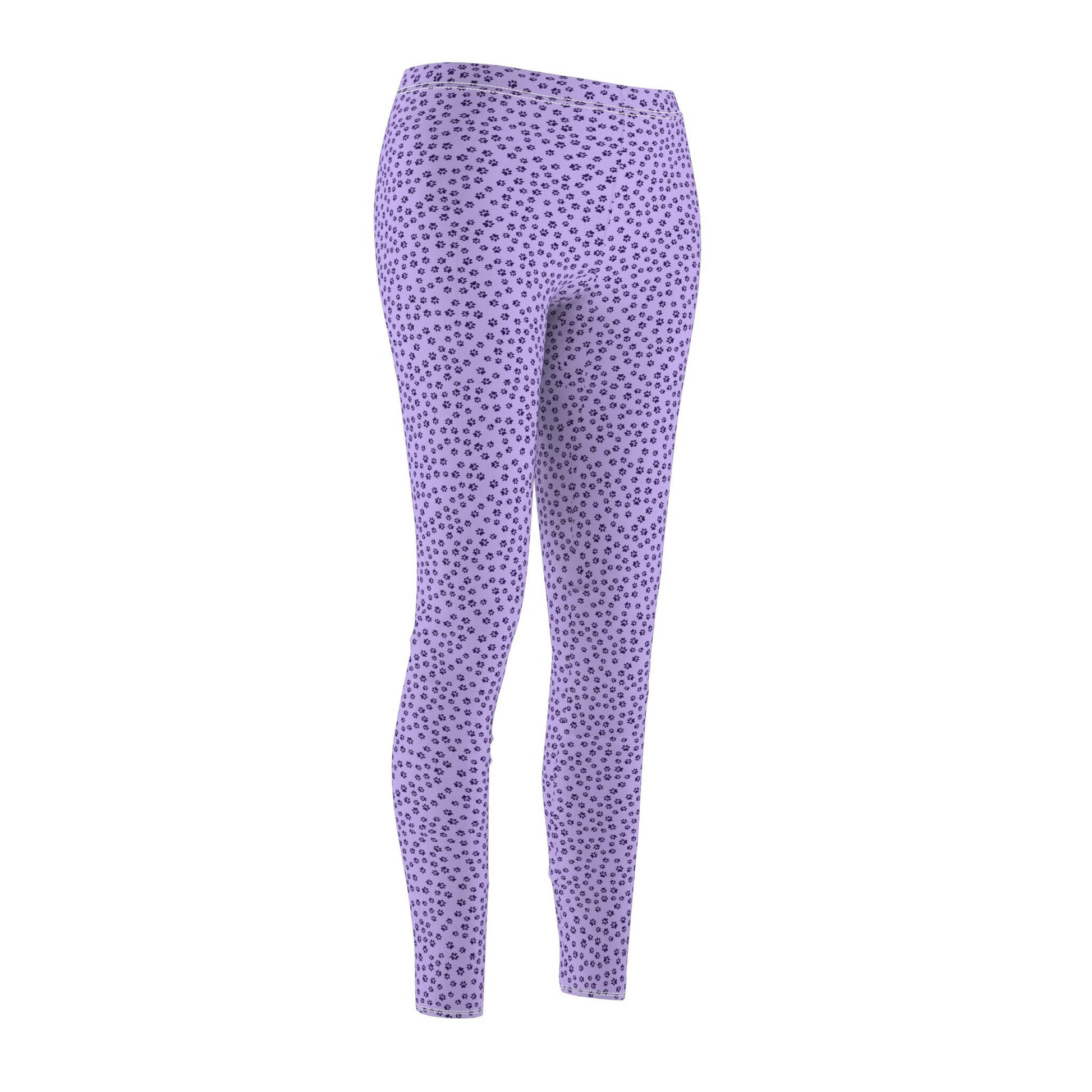 Purple Tiny Paws Women's Cut & Sew Casual Leggings - All Over Prints - Epileptic Al’s Shop