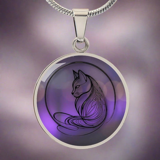 Purply Curly Kitty Necklace - Jewelry - Epileptic Al’s Shop