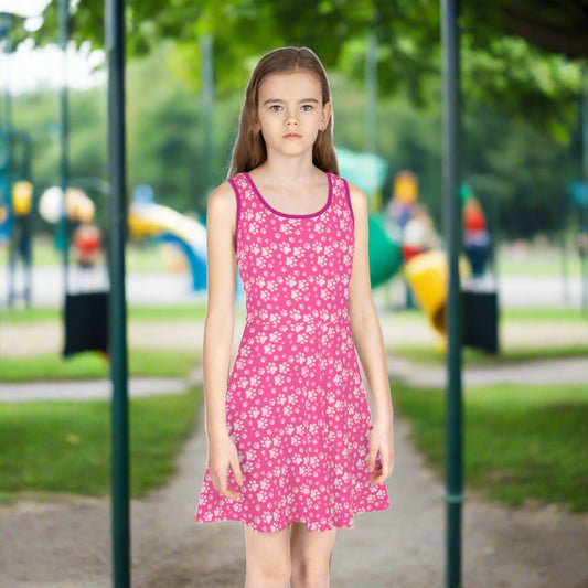 Purrrty in Pink Girls' Sleeveless Sundress - All Over Prints - Epileptic Al’s Shop