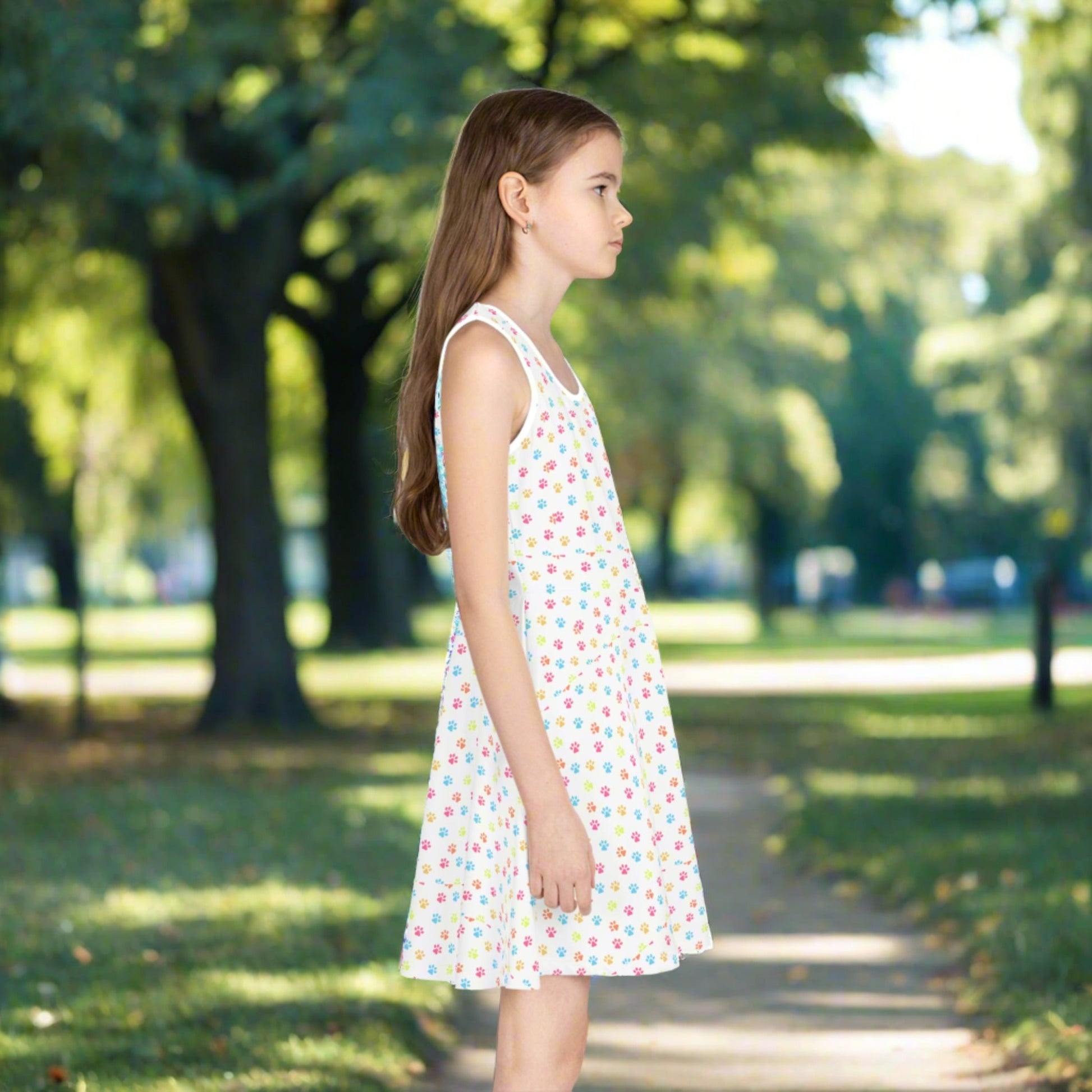 Rainbow Paws Girls' Sleeveless Sundress - All Over Prints - Epileptic Al’s Shop