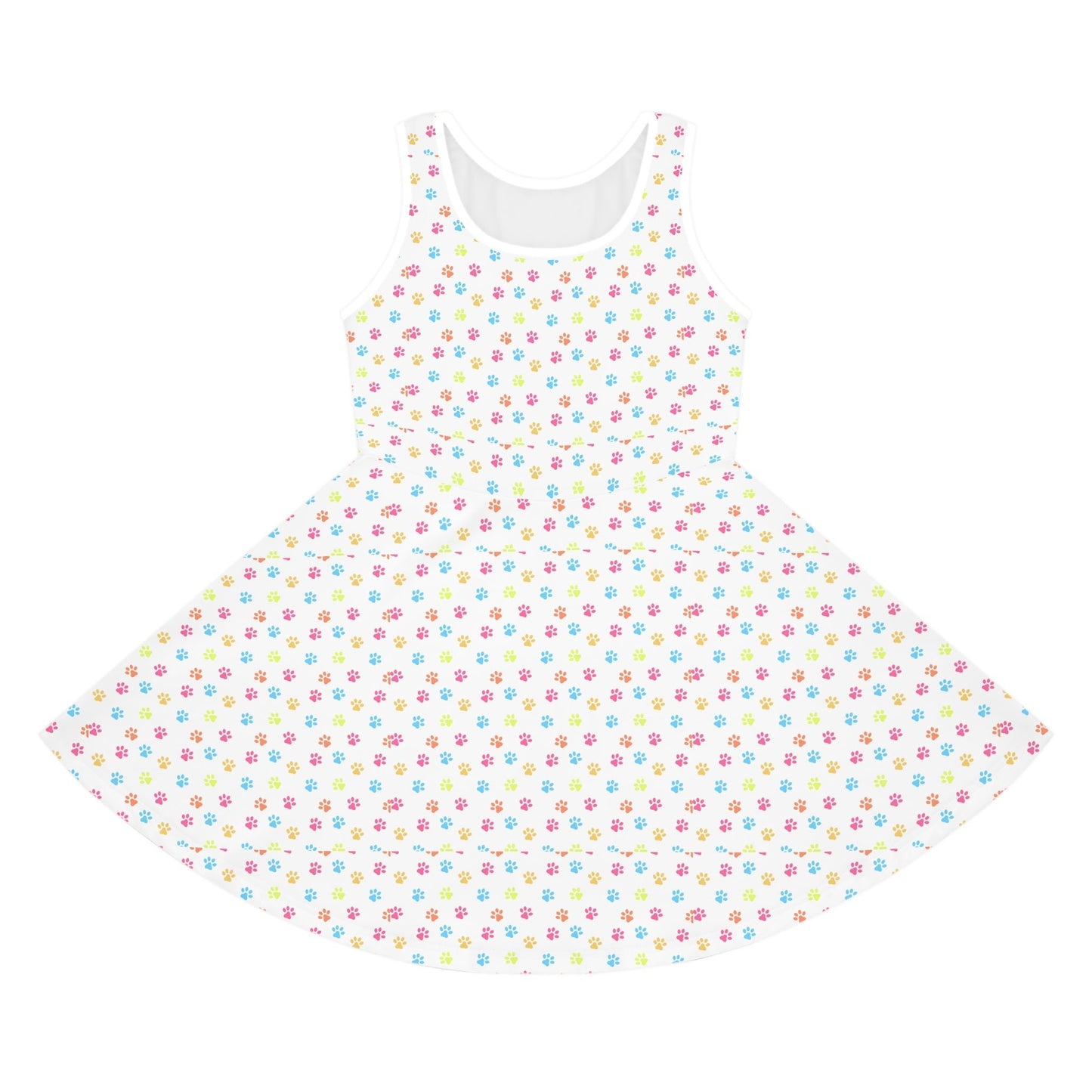 Rainbow Paws Girls' Sleeveless Sundress - All Over Prints - Epileptic Al’s Shop