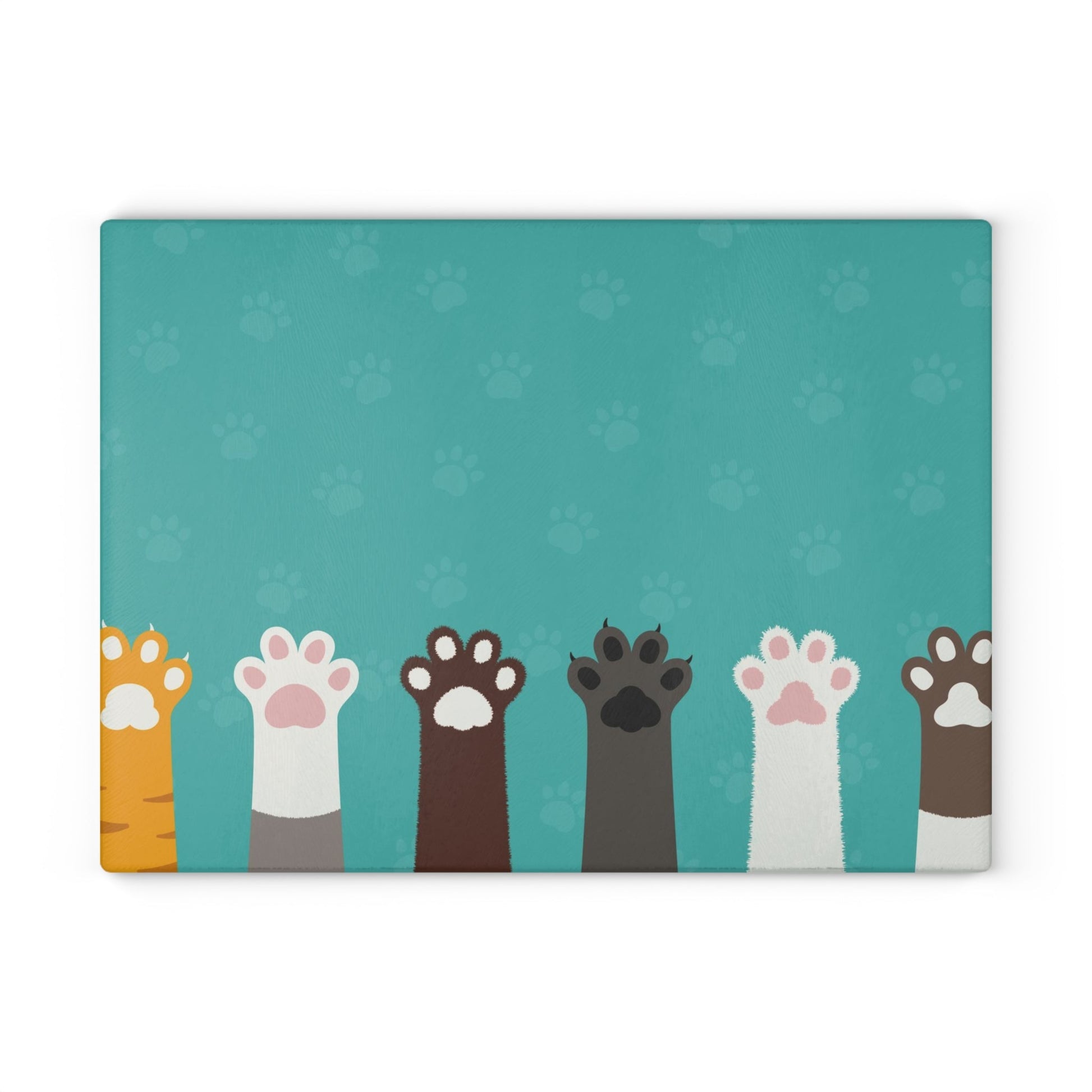 Raise Your Paws Glass Cutting Board - Home Decor - Epileptic Al’s Shop