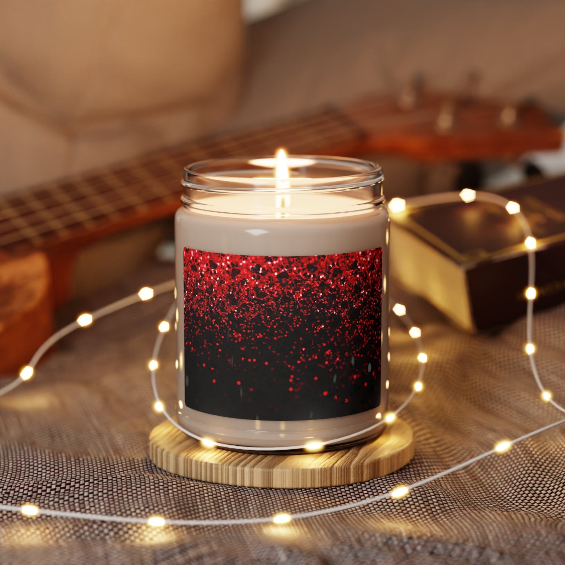 Red Glitter Scented Soy Candle, 9oz - Home Decor - Epileptic Al’s Shop