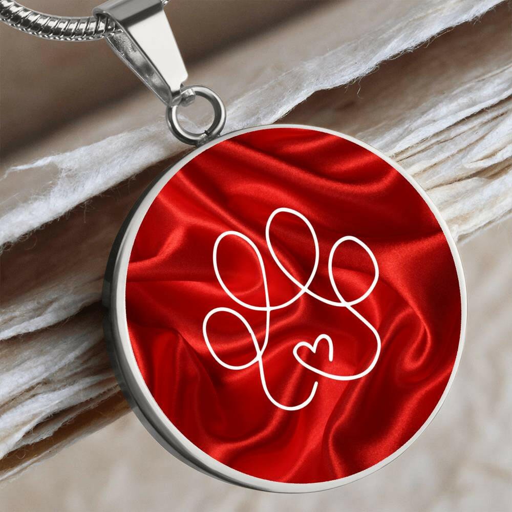 Red Velvet Paw Necklace - Jewelry - Epileptic Al’s Shop