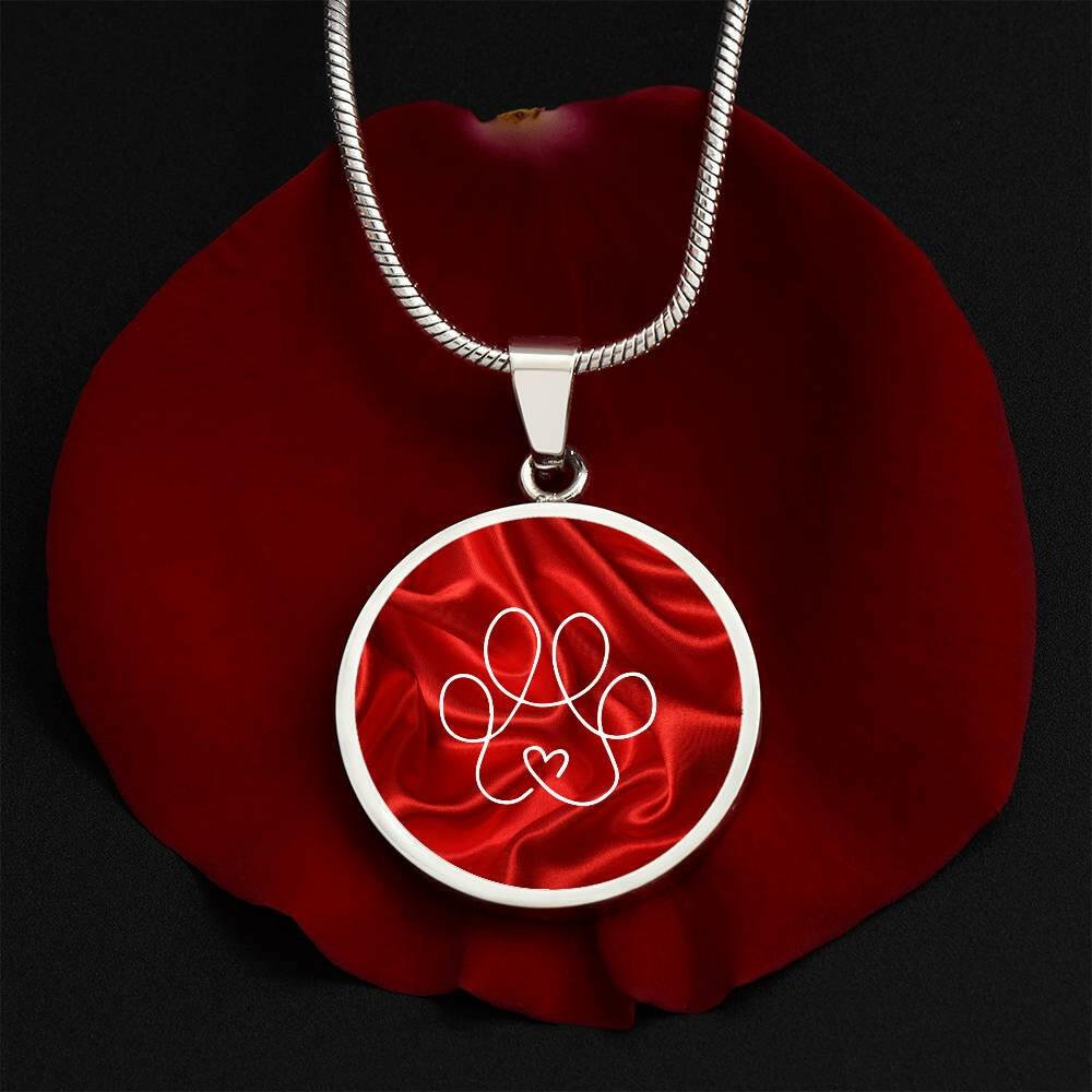Red Velvet Paw Necklace - Jewelry - Epileptic Al’s Shop