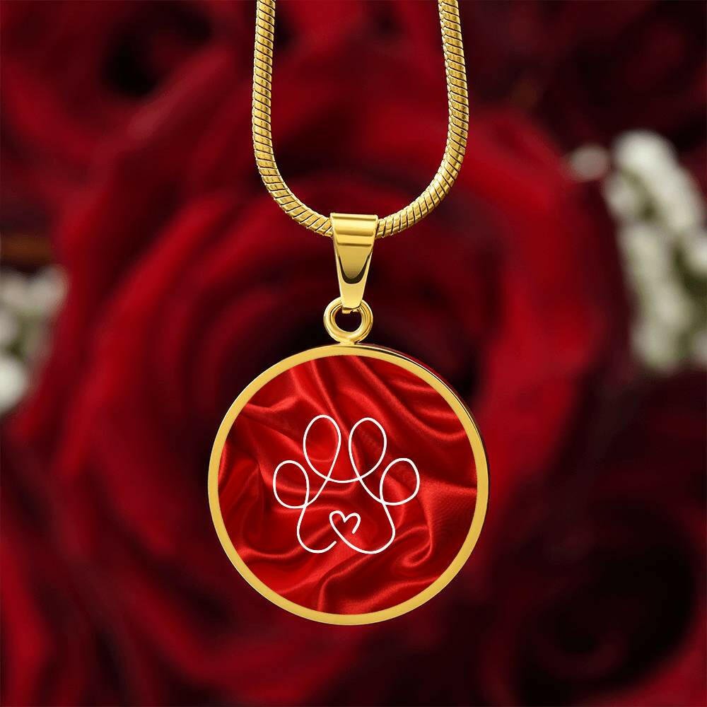 Red Velvet Paw Necklace - Jewelry - Epileptic Al’s Shop