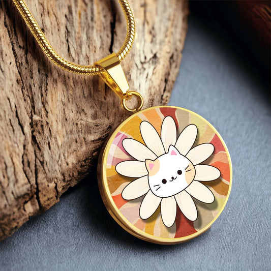 Retro Flower Kitty Necklace - Jewelry - Epileptic Al’s Shop