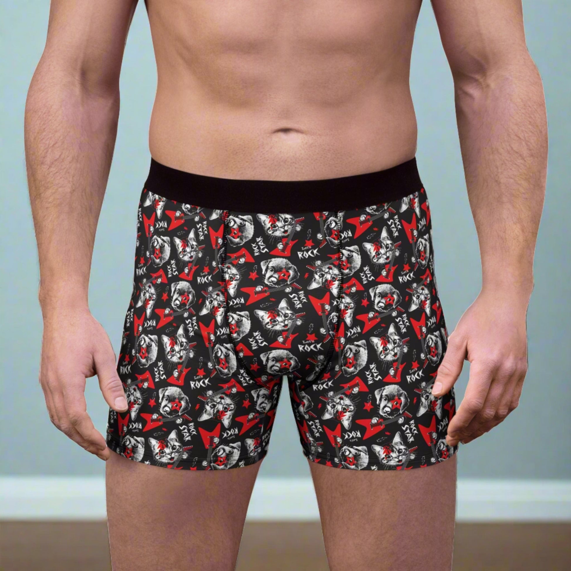 Rock Star Cat Men's Boxer Briefs - Clothing - Epileptic Al’s Shop