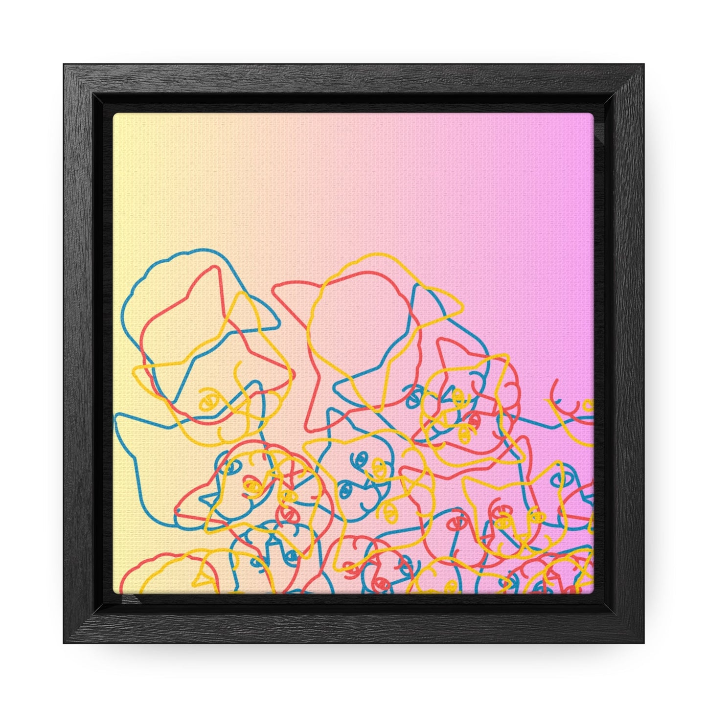 Scribble Kitties Gallery Canvas Wraps, Square Frame - Canvas - Epileptic Al’s Shop