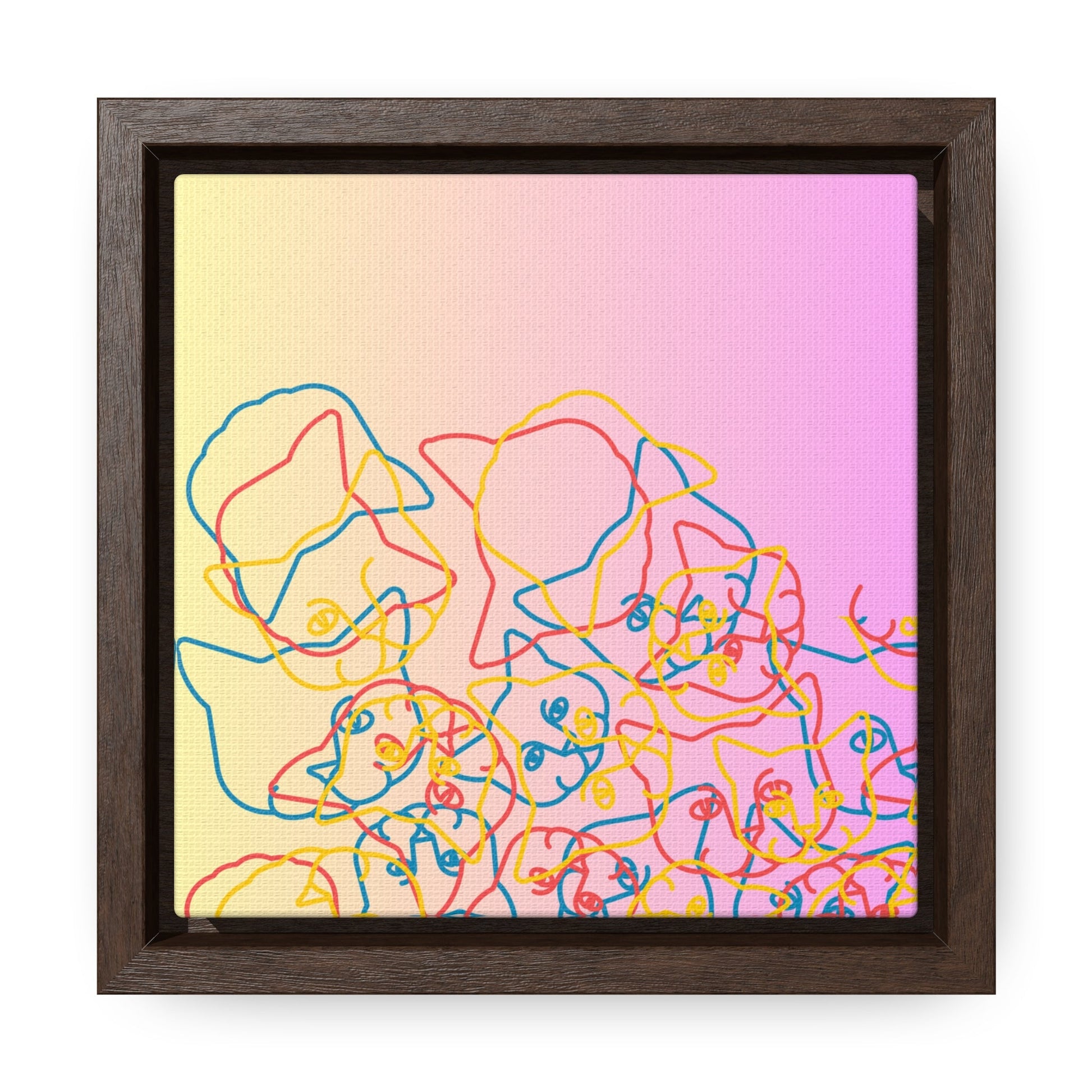 Scribble Kitties Gallery Canvas Wraps, Square Frame - Canvas - Epileptic Al’s Shop