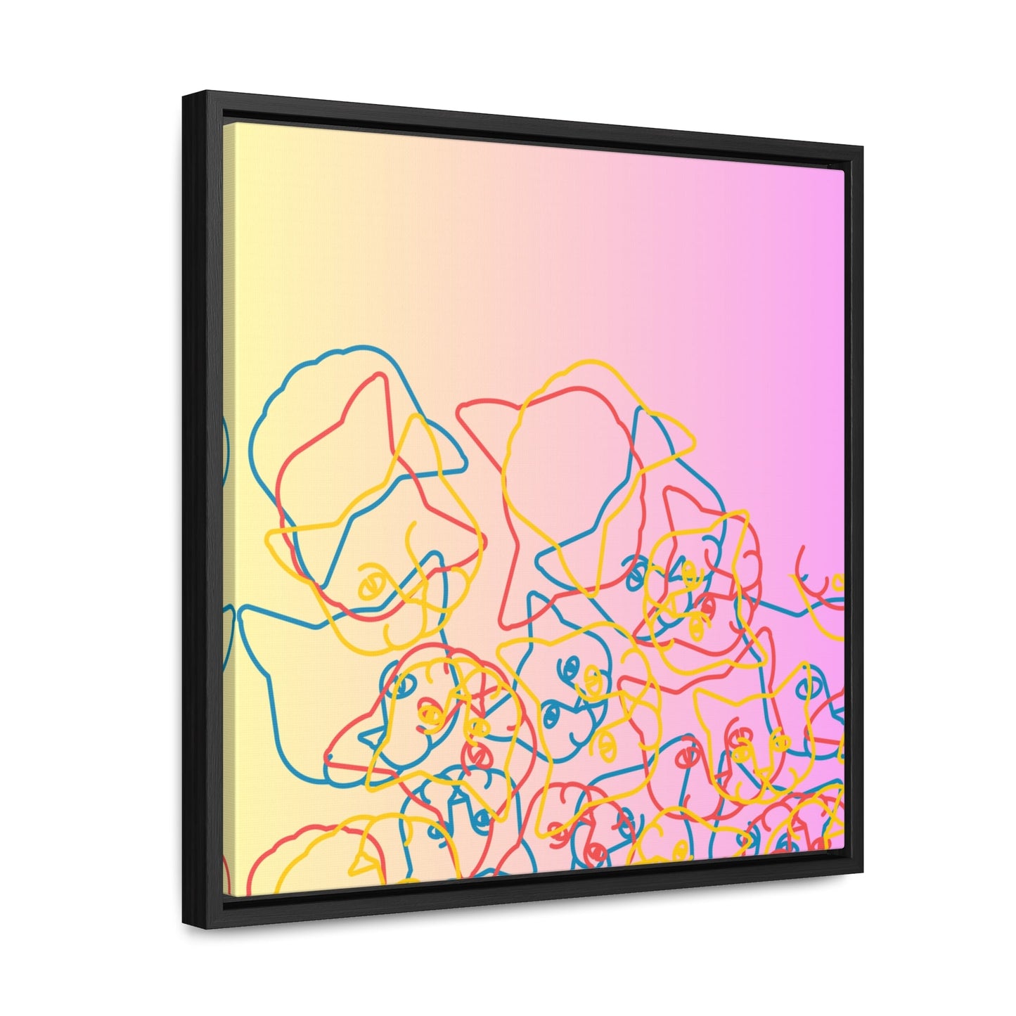 Scribble Kitties Gallery Canvas Wraps, Square Frame - Canvas - Epileptic Al’s Shop