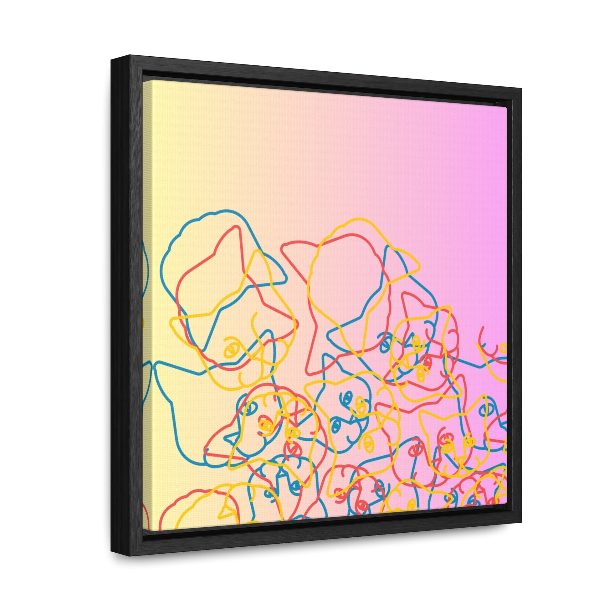 Scribble Kitties Gallery Canvas Wraps, Square Frame - Canvas - Epileptic Al’s Shop