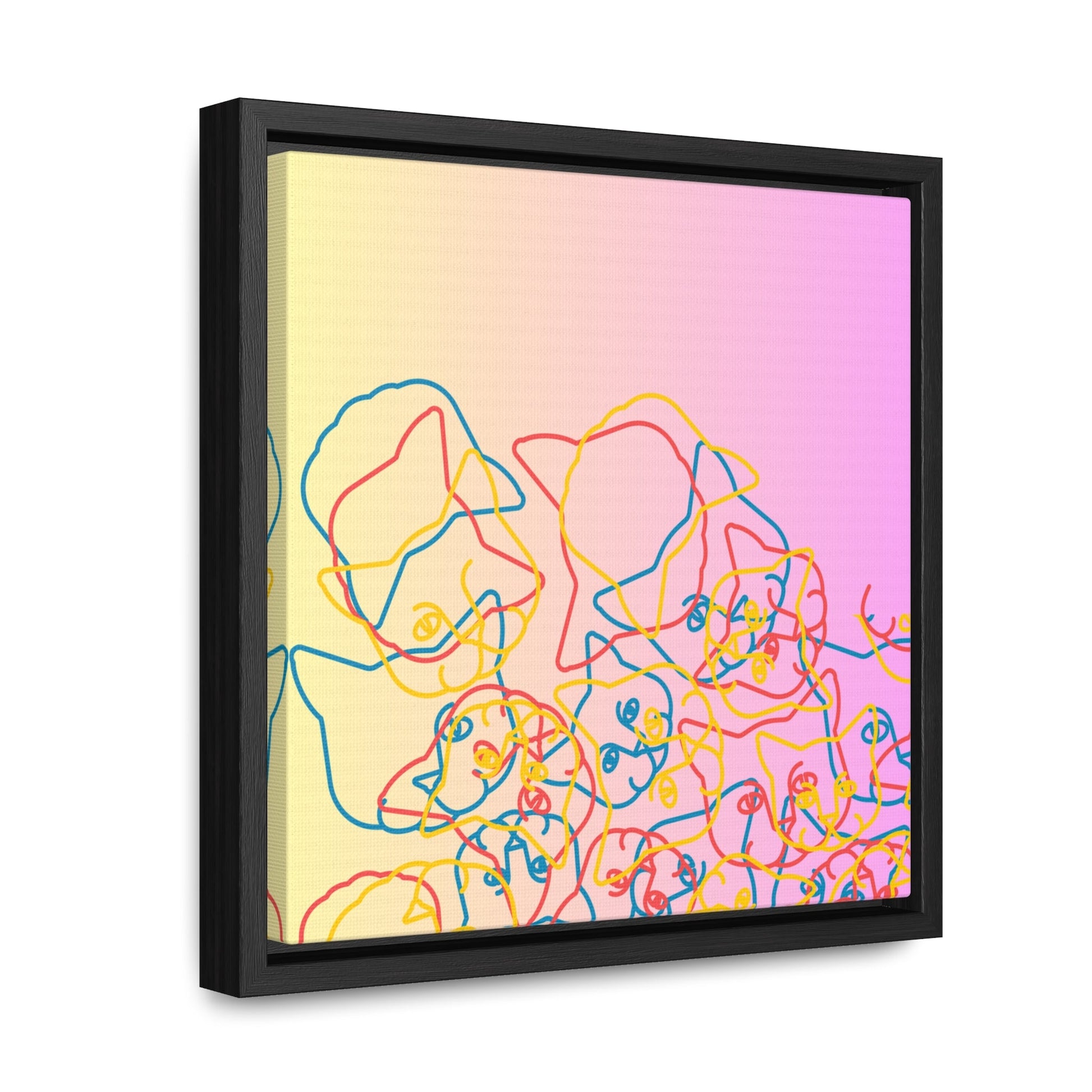 Scribble Kitties Gallery Canvas Wraps, Square Frame - Canvas - Epileptic Al’s Shop