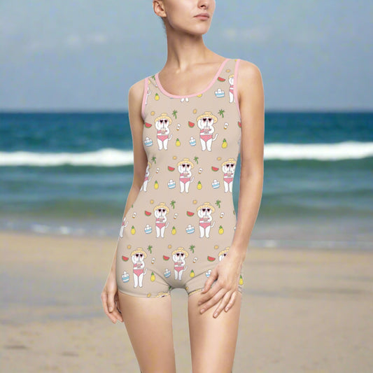 Sea Kitty Women's Vintage Swimsuit - Swimwear - Epileptic Al’s Shop