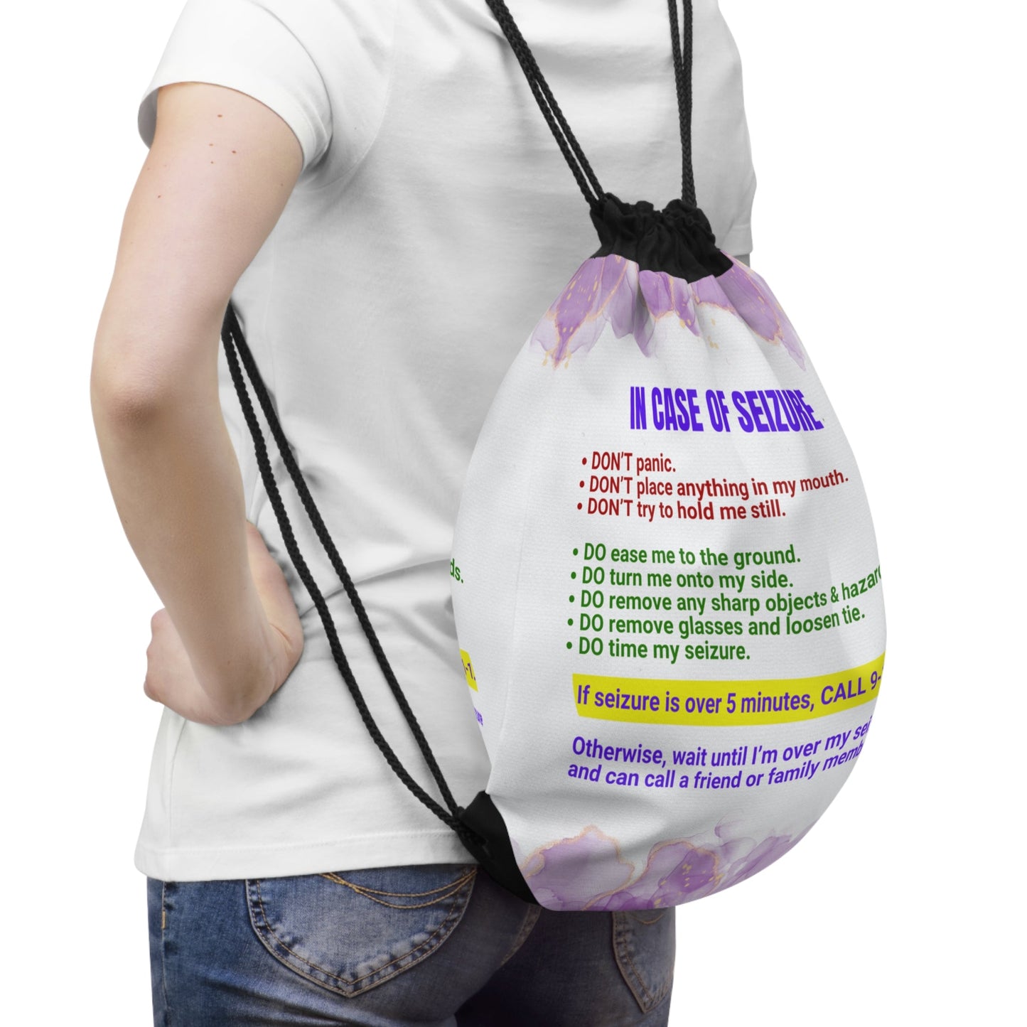 Seizure First Aid Drawstring Bag - Bags - EpiAl's Shop