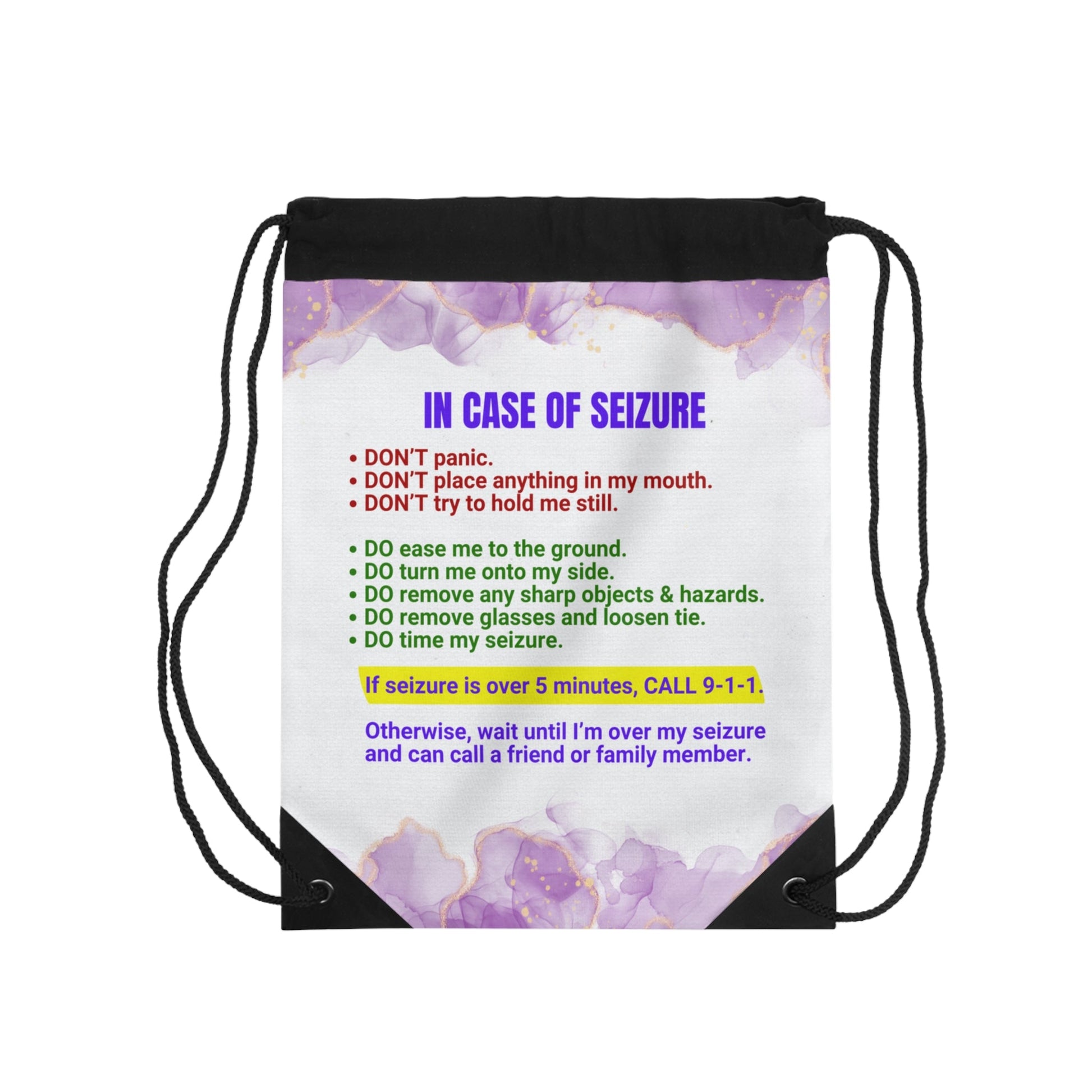 Seizure First Aid Drawstring Bag - Bags - EpiAl's Shop