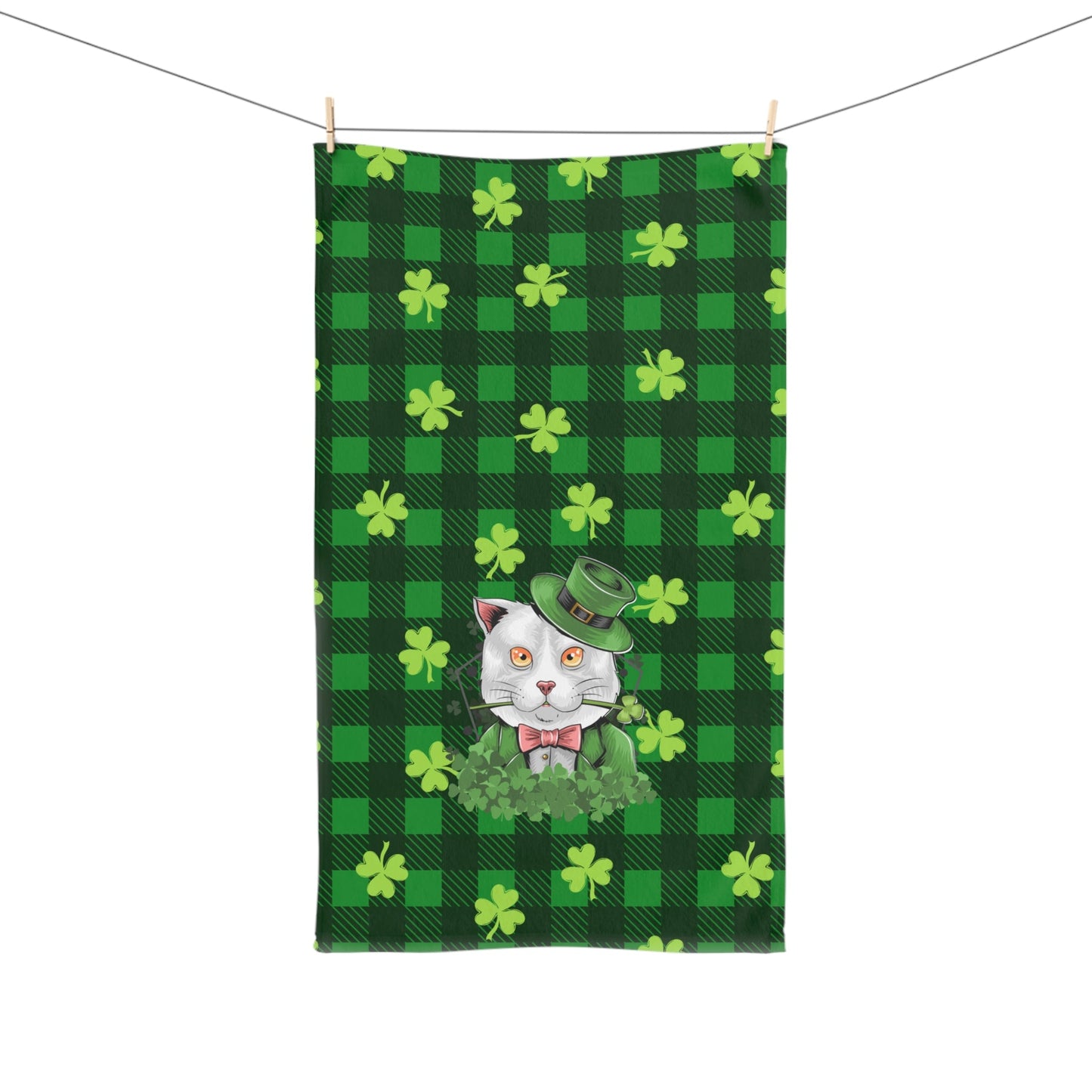 Shamrock Cat Hand Towel - Home Decor - Epileptic Al’s Shop