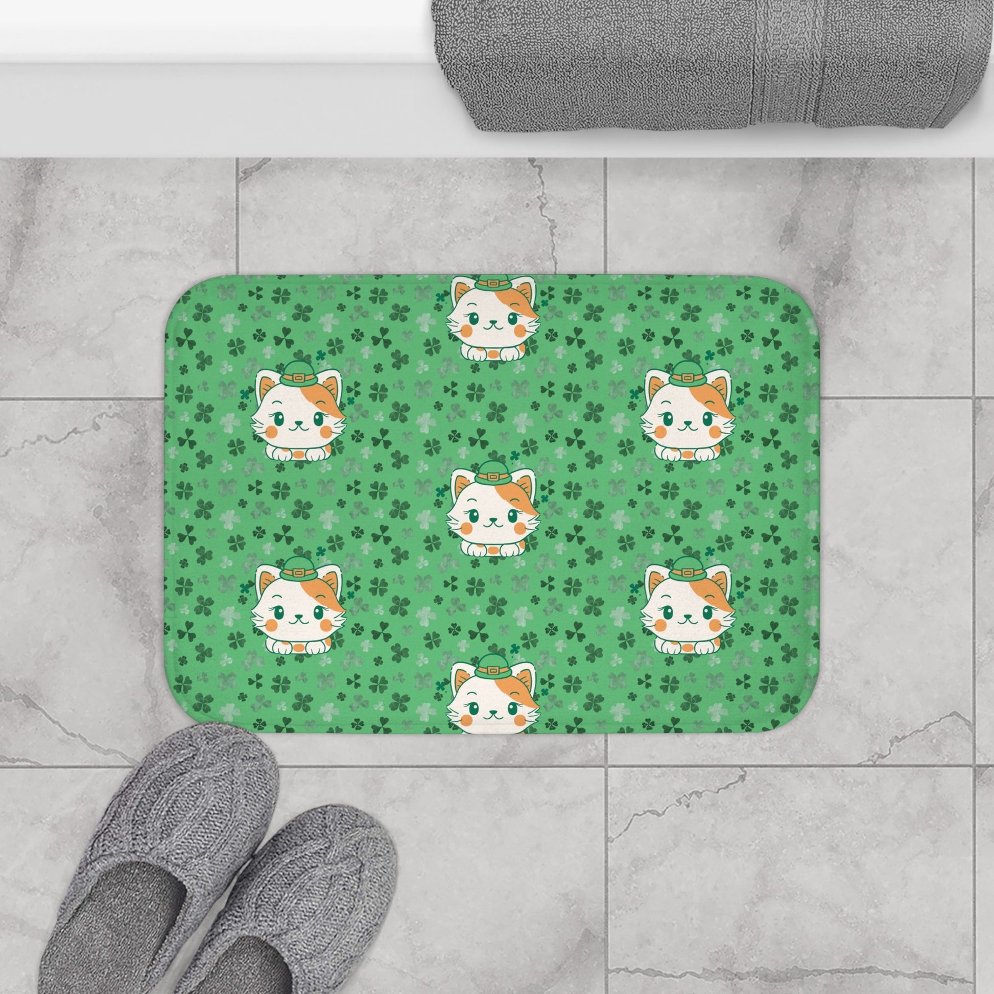 Shamrock Kitty Bath Mat - Home Decor - Epileptic Al’s Shop