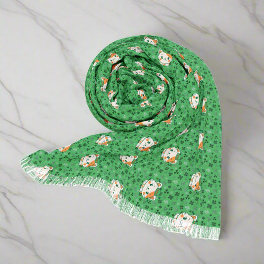 Shamrock Kitty Light Scarf - All Over Prints - Epileptic Al’s Shop