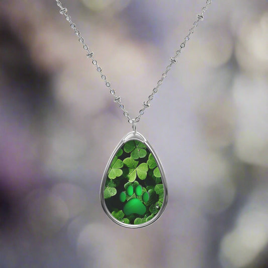 Shamrock Paw Oval Necklace - Accessories - Epileptic Al’s Shop