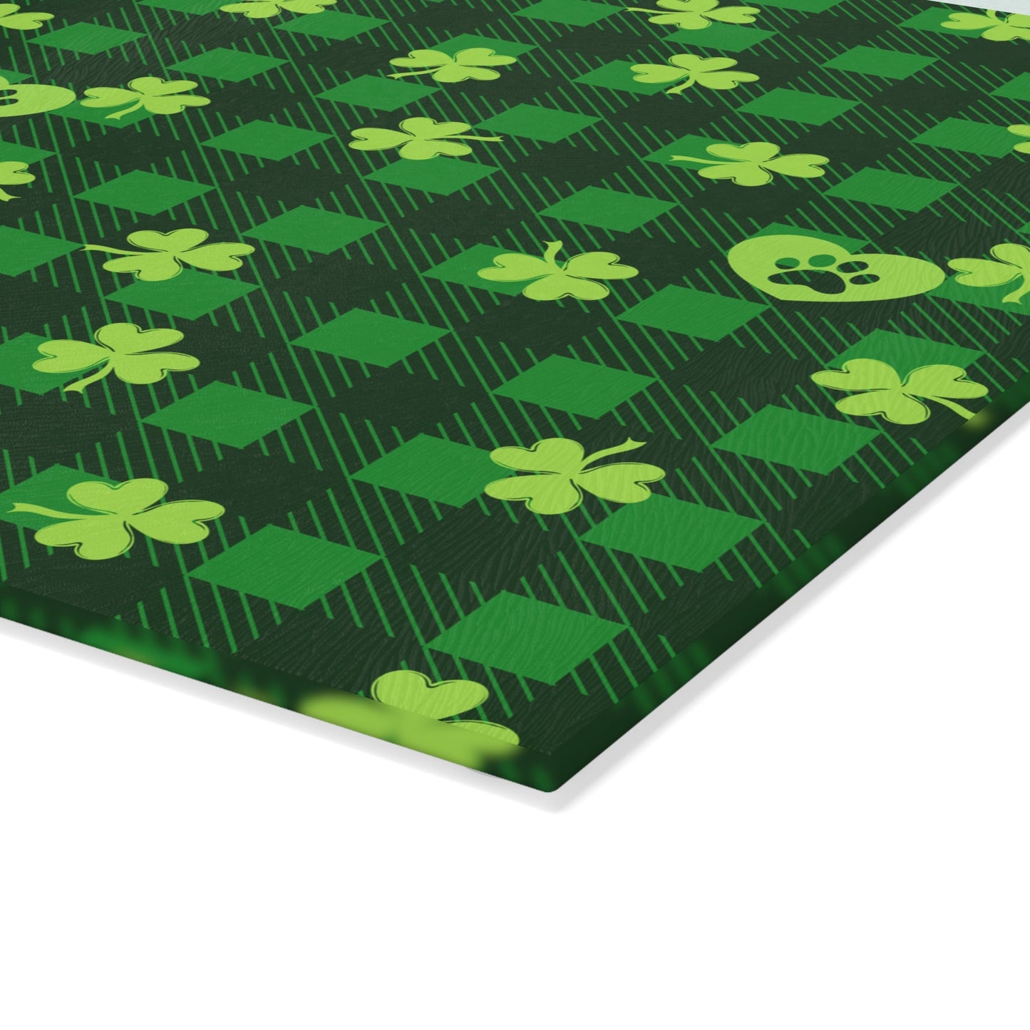 Shamrock Paws Paws Glass Cutting Board - Home Decor - Epileptic Al’s Shop