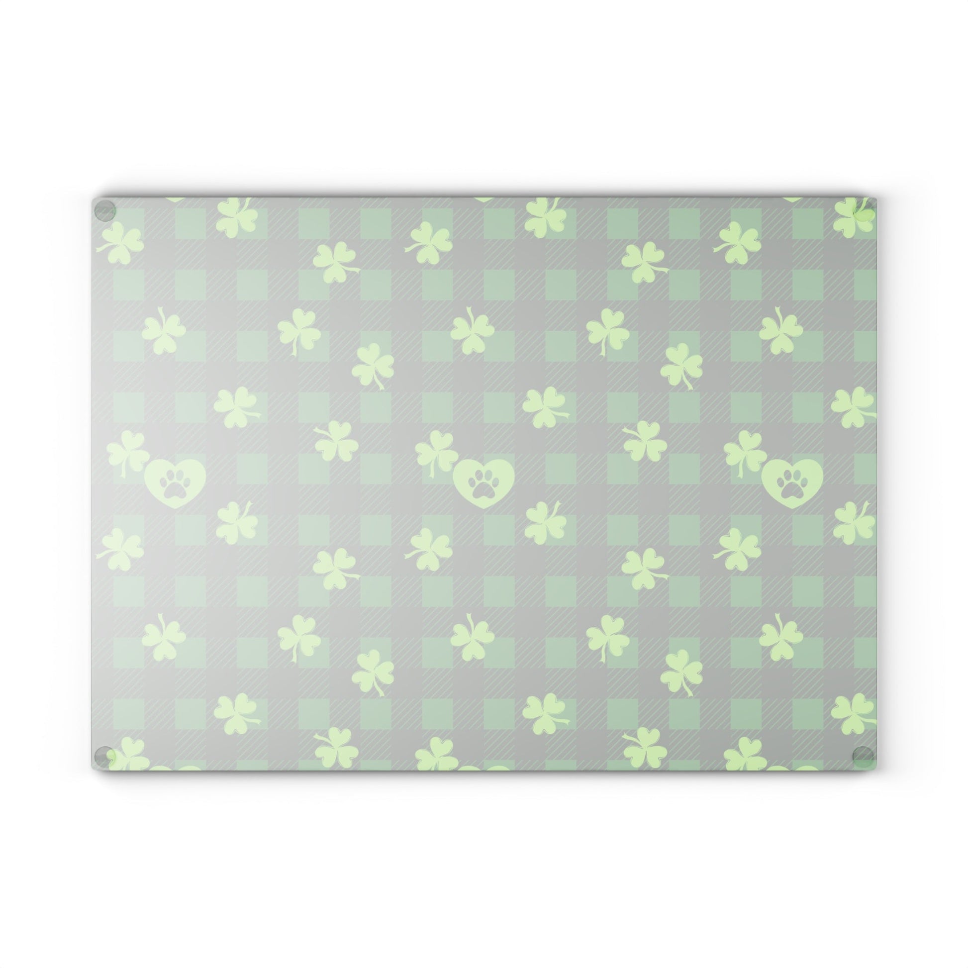 Shamrock Paws Paws Glass Cutting Board - Home Decor - Epileptic Al’s Shop