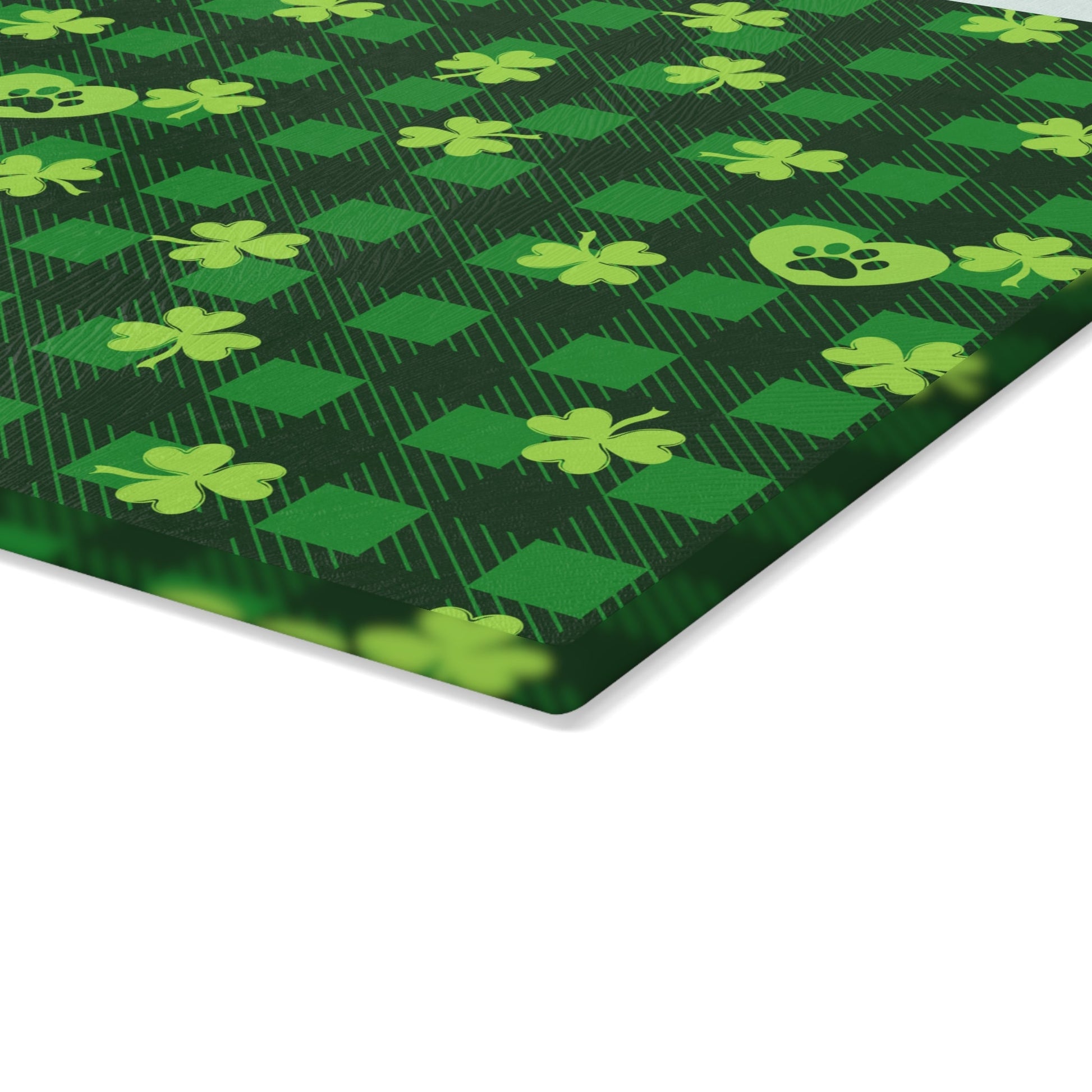 Shamrock Paws Paws Glass Cutting Board - Home Decor - Epileptic Al’s Shop