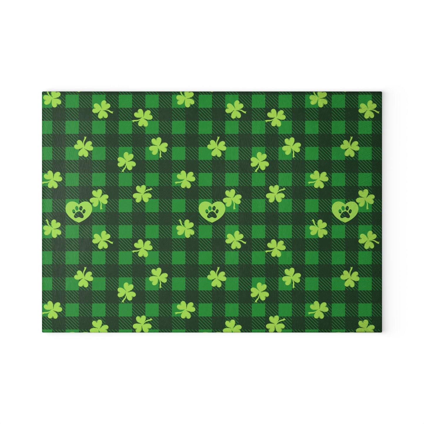 Shamrock Paws Paws Glass Cutting Board - Home Decor - Epileptic Al’s Shop