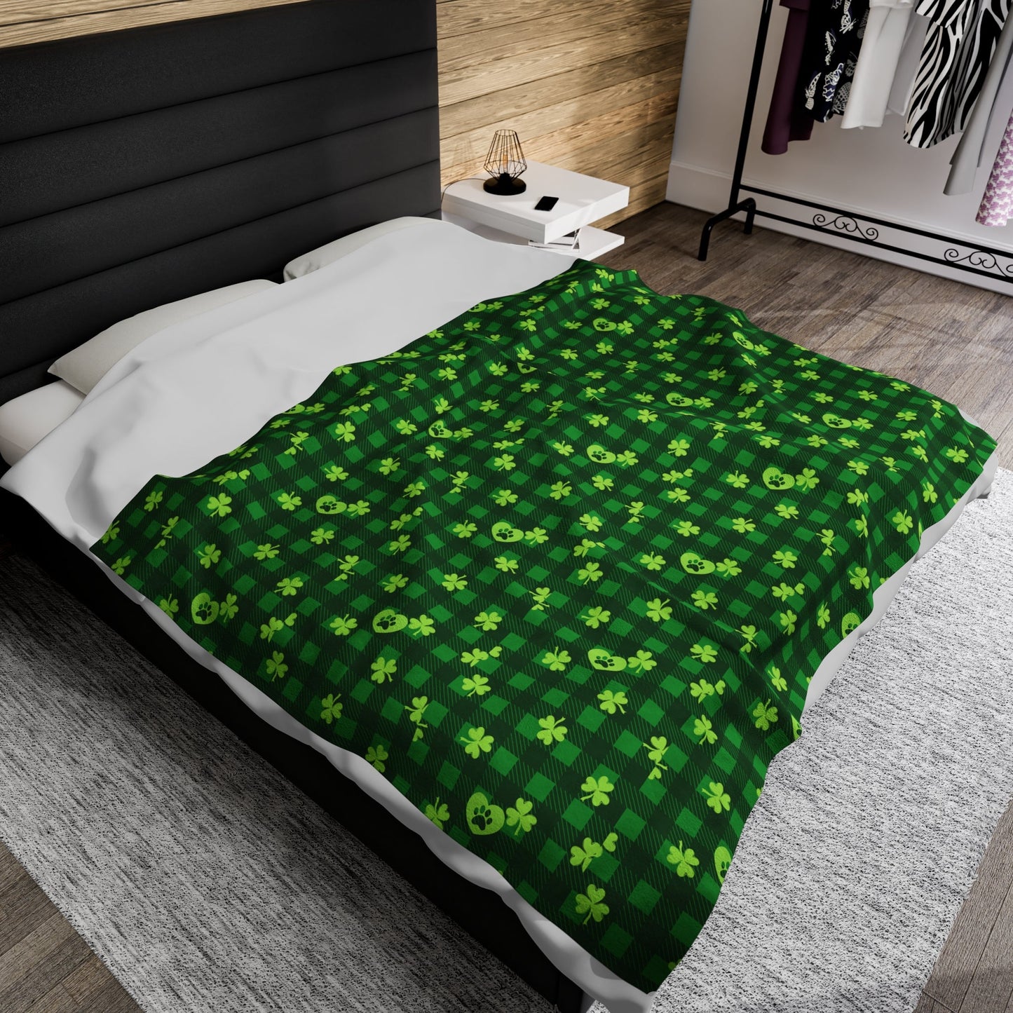 Shamrock Velveteen Plush Blanket - All Over Prints - Epileptic Al’s Shop