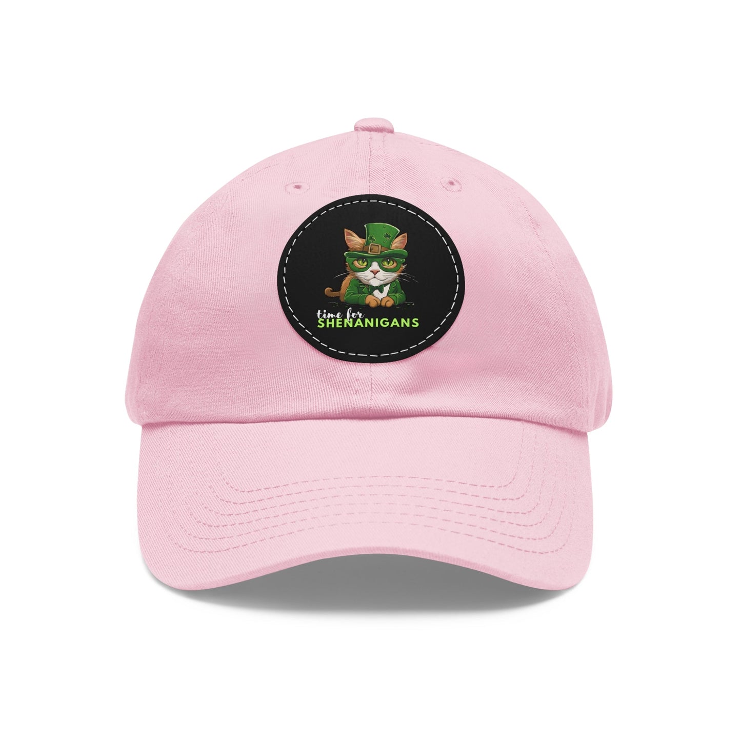 Shenanigans Dad Hat with Leather Patch (Round) - Hats - Epileptic Al’s Shop