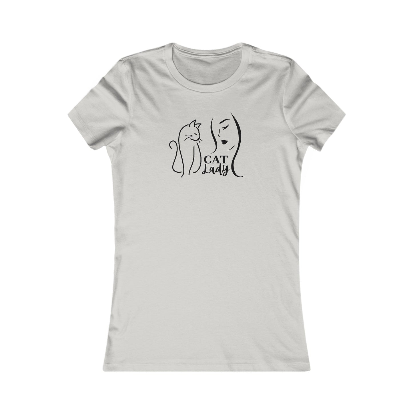 Silhouette Cat Lady Women's Favorite Tee - T - Shirt - Epileptic Al’s Shop