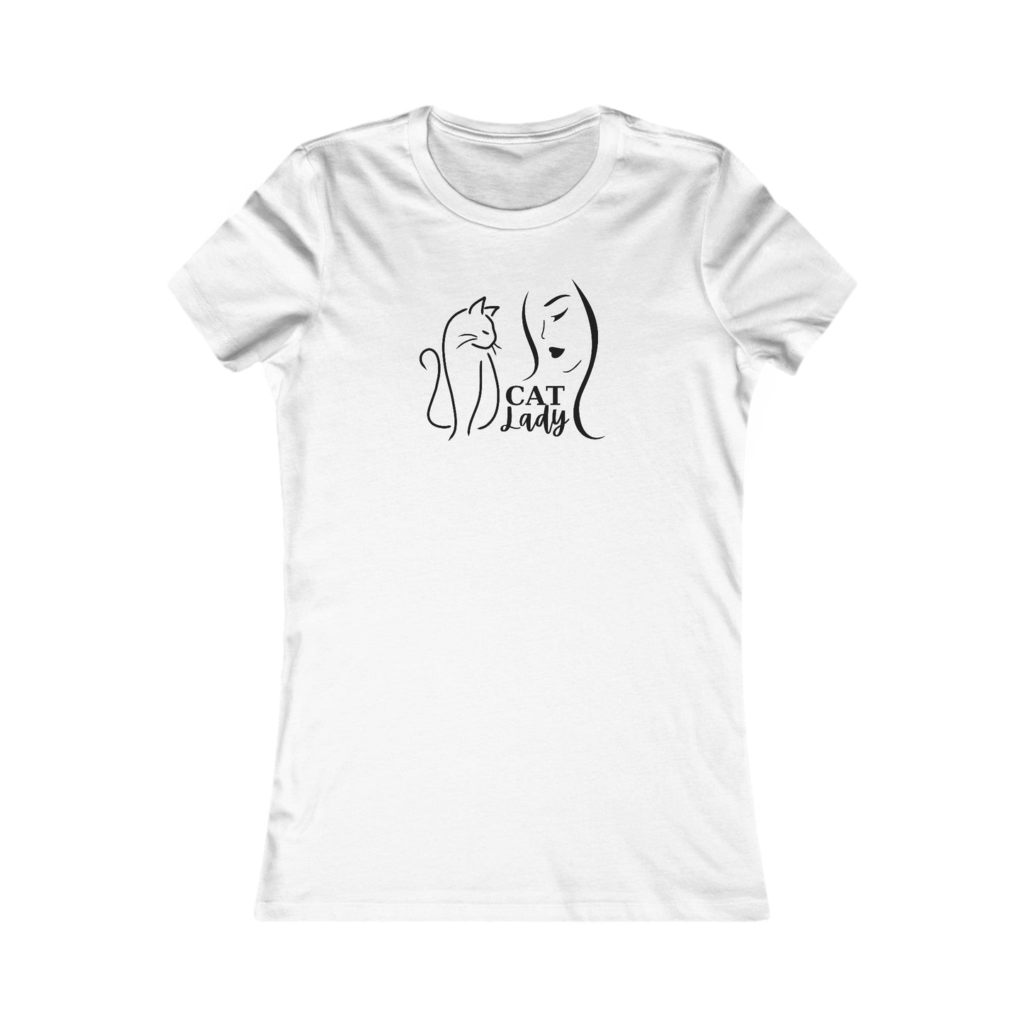 Silhouette Cat Lady Women's Favorite Tee - T - Shirt - Epileptic Al’s Shop