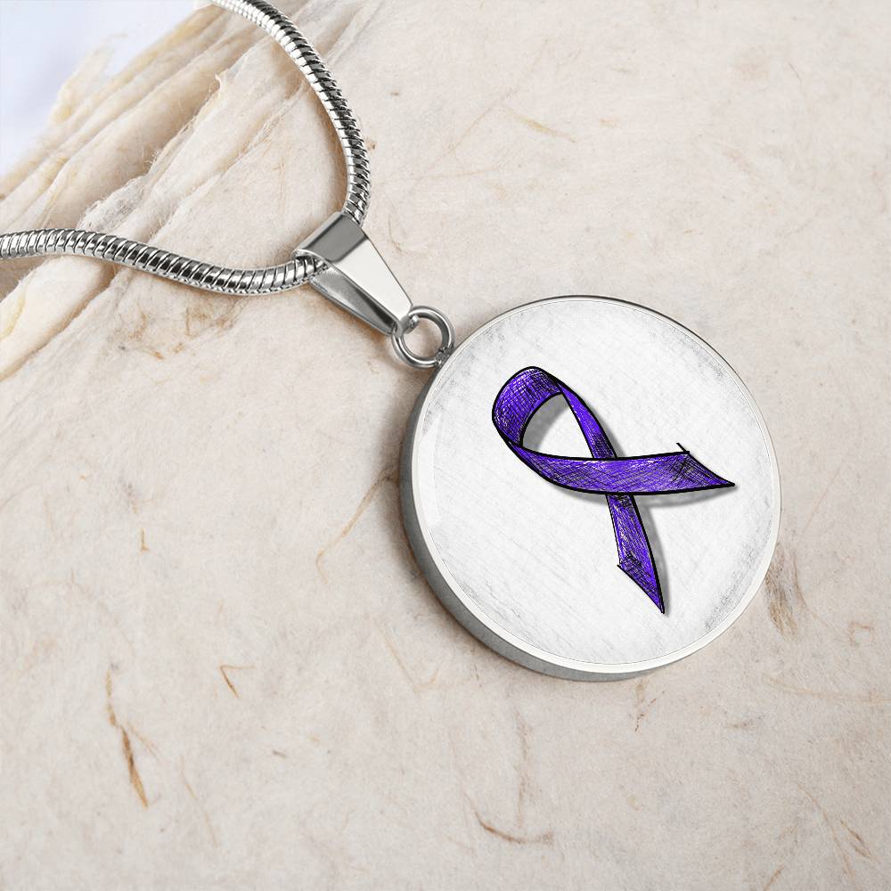 Sketchy Purple Ribbon Necklace - Jewelry - Epileptic Al’s Shop