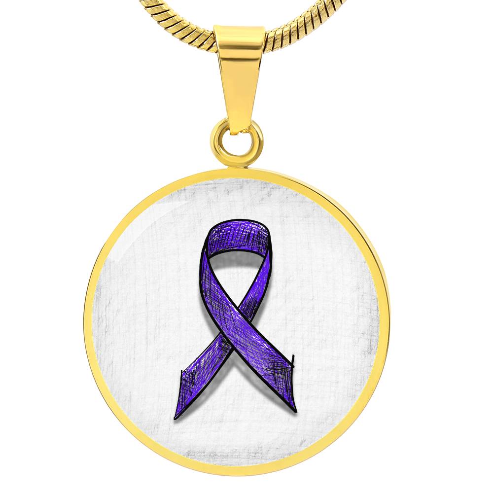 Sketchy Purple Ribbon Necklace - Jewelry - Epileptic Al’s Shop