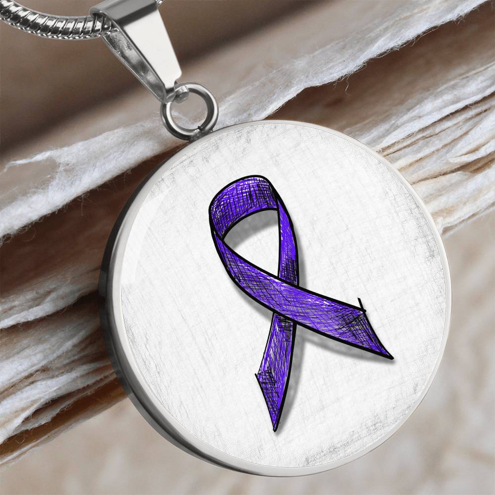 Sketchy Purple Ribbon Necklace - Jewelry - Epileptic Al’s Shop