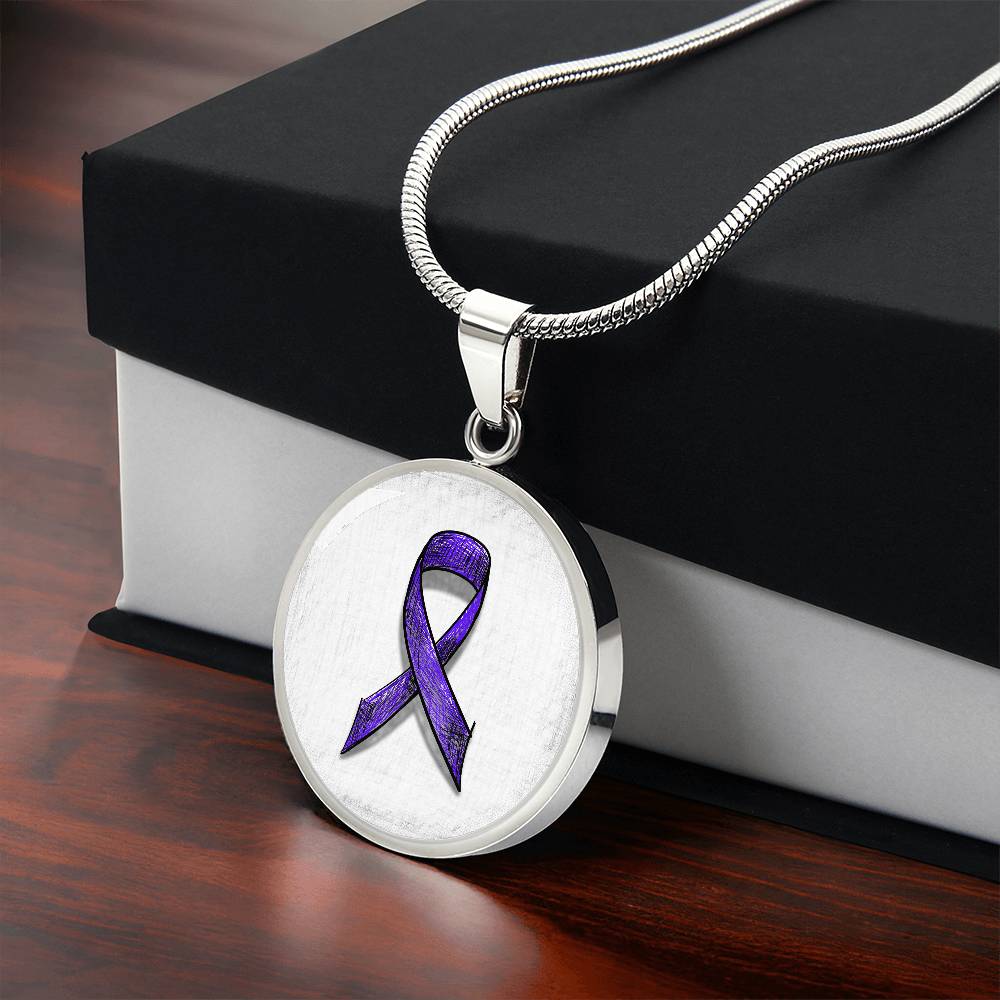 Sketchy Purple Ribbon Necklace - Jewelry - Epileptic Al’s Shop