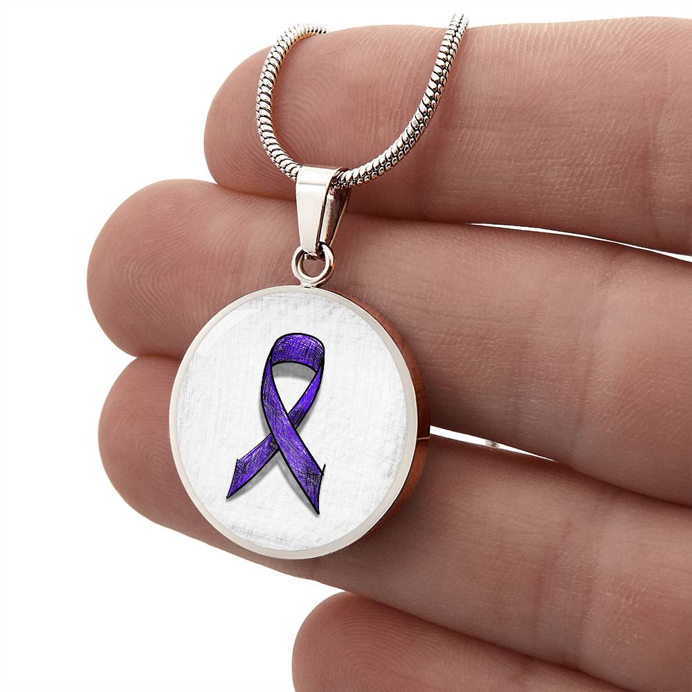 Sketchy Purple Ribbon Necklace - Jewelry - Epileptic Al’s Shop