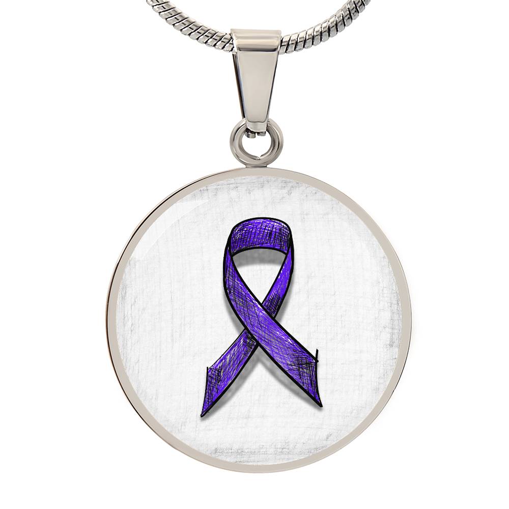 Sketchy Purple Ribbon Necklace - Jewelry - Epileptic Al’s Shop