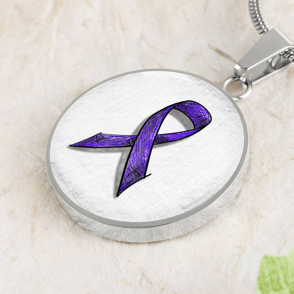 Sketchy Purple Ribbon Necklace - Jewelry - Epileptic Al’s Shop