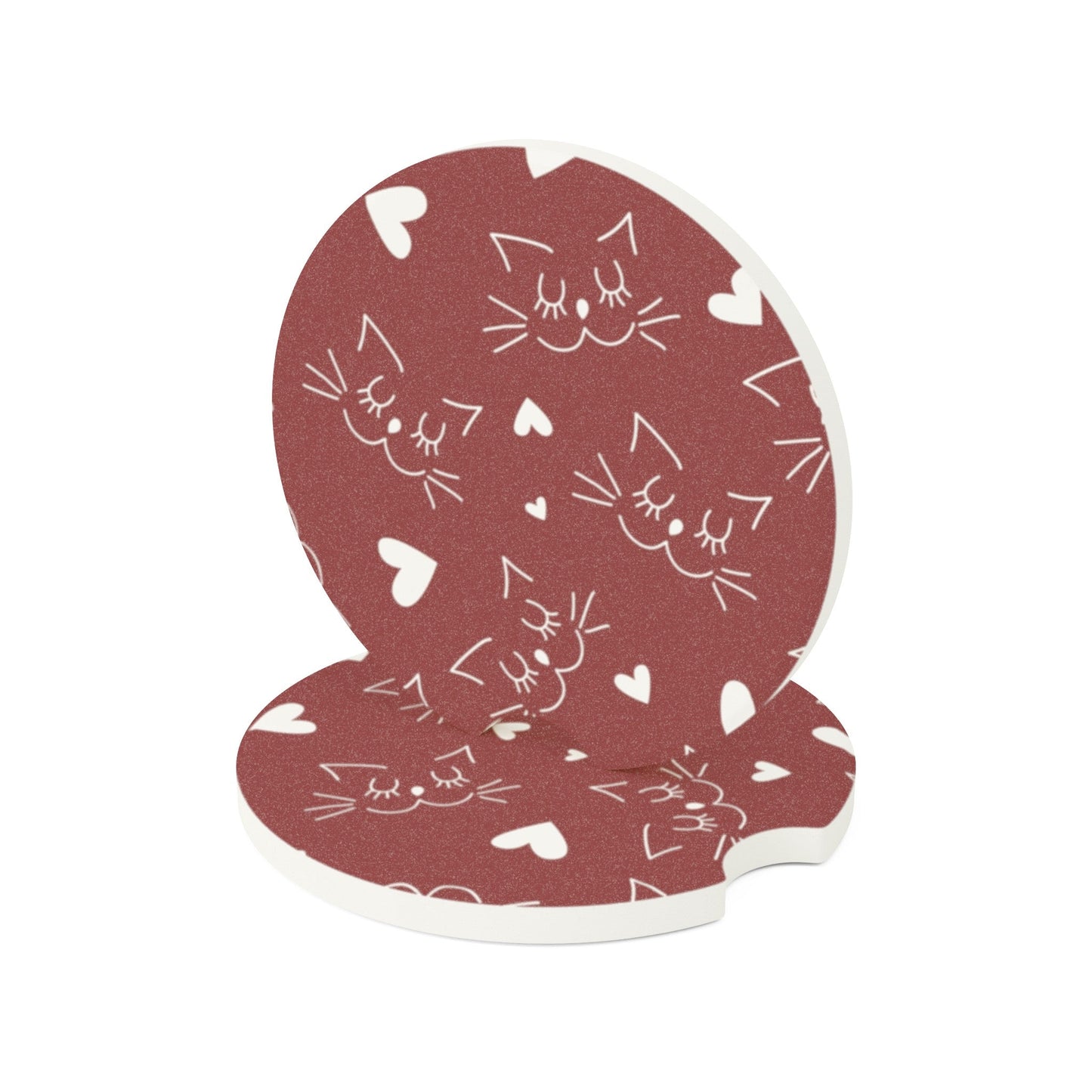 Smiling Kitties Soapstone Car Coaster - Home Decor - Epileptic Al’s Shop